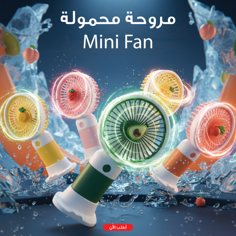 مروحة محمولة Mini Fan بكشاف - حار الصيف بارد معانا! - 2