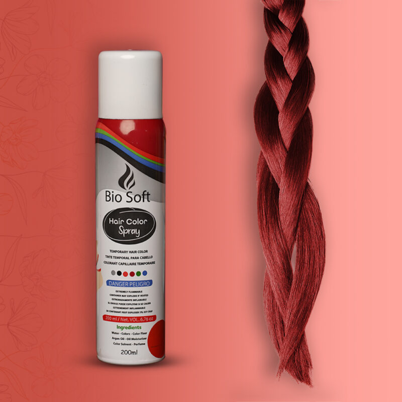 سبراي صبغة الشعر المؤقت Bio Soft - لون أحمر جذاب - 1
