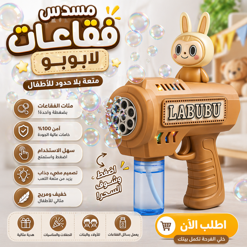 مسدس فقاعات لابوبو - المتعة والبهجة بلمسة زر واحدة! - 1